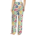 thumbnail image 3 of Naloa Cartoon Flowers Print Women’s Ultra-Soft Comfy Pajama Lounge Pants with Pockets & Drawstring, 3 of 8