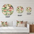 thumbnail image 4 of Designart 'Tropical Botanicals, Flamingo and Flowers' Mid-Century Modern Wood Wall Clock, 4 of 5