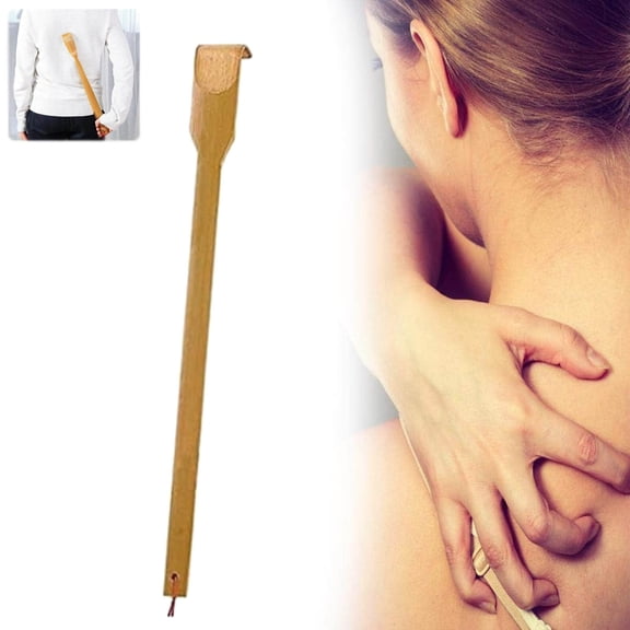 Bamboo Back Scratcher With Long Handle 16.54in Wood Material For Adults Men And Women With Ergonomic Design Easy Reach And Comfortable Use For Personal Grooming And Relaxation 1Pc
