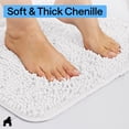 thumbnail image 5 of GORILLA GRIP Chenille Bath Rug 48x24, Rubber Backing Quick Dry Washable Microfiber Mats, White, 5 of 10