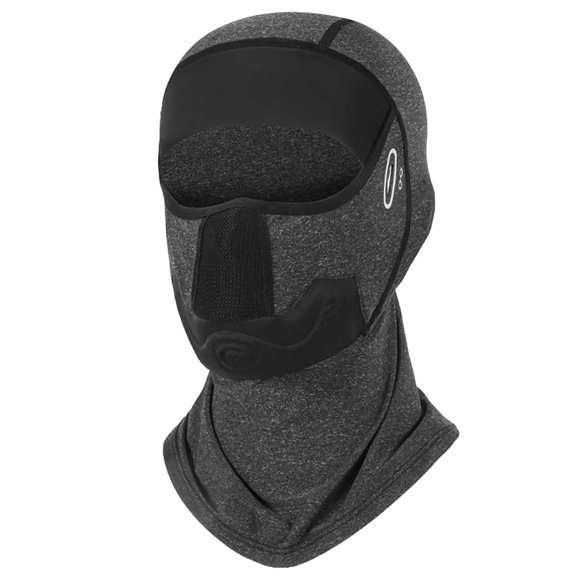 Thermal Fleece Hoodie Mask,Hoodie with Mask,Men's Outdoor Hat Neck Warmer Face Mask Sports Ski Hat Neck Protector,Polar Fleece Balaclava Winter Warm Face Mask Hood Thermal Neck Gator Ski(Gray)