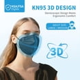 thumbnail image 3 of Mascarilla akgk KN95, 50 unidades, protección transpirable, color negro, 3 of 8