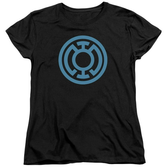 Green Lantern Lt Blue Emblem S/S Women's T-Shirt Black