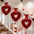 thumbnail image 5 of Valentine’s Day Heart-Shaped Wreath – Red Garland Hanging Decoration with Love Letter Accent, Shiny Metallic Love Heart Door and Wall Decor for Home, Party, Wedding, and Classroom (Purple), 5 of 8