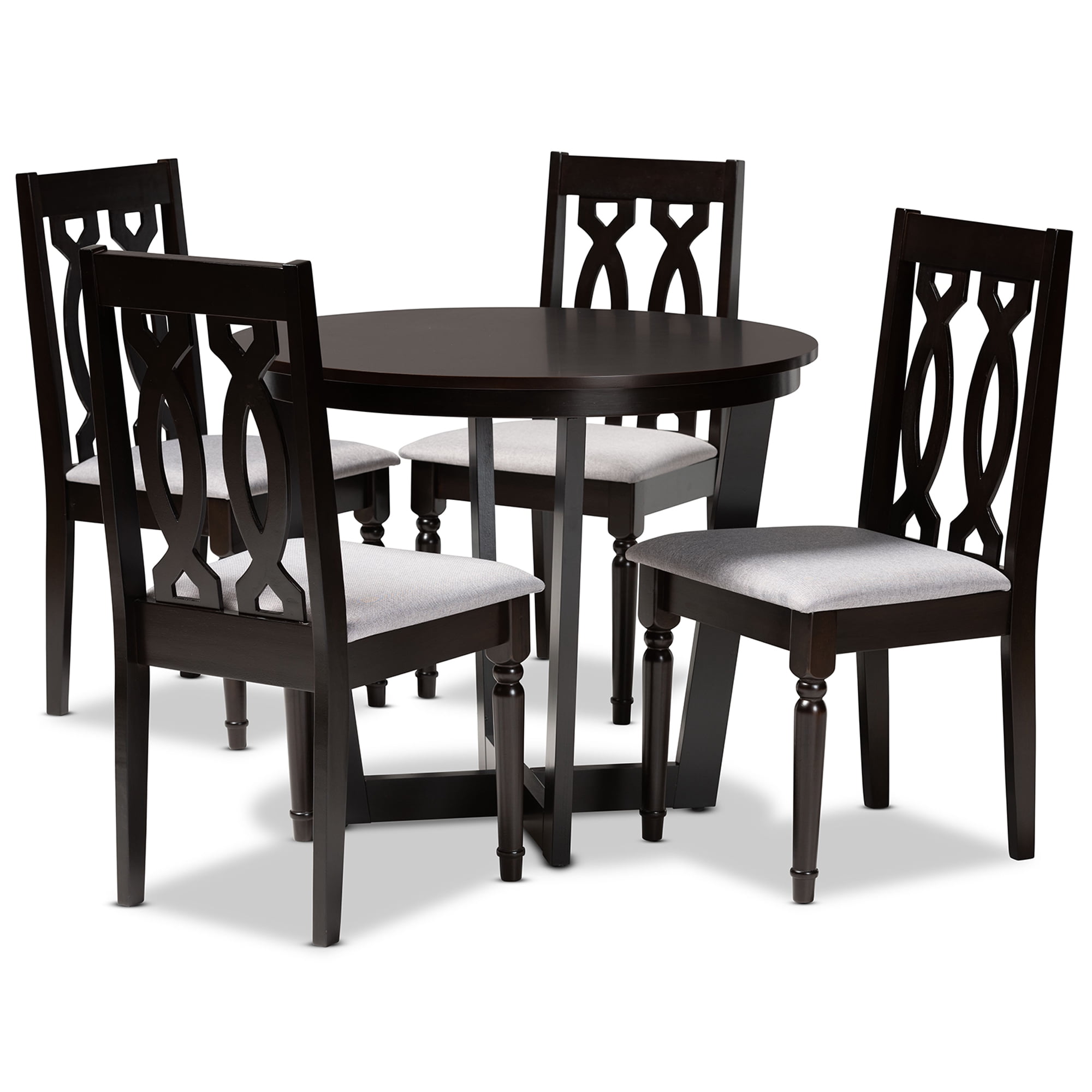 Baxton Studio Julie Modern Dining Set, 5-Piece, Dark Brown