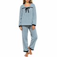 thumbnail image 2 of MEICHEN Pajamas Set for Women Women's Winter Flannel Set Coral Fleece Fabric Thickened for Warmth with Popular Aesthetic Cozy Loungewear Women's Loungewear, 2 of 5