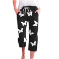thumbnail image 1 of YDLCAFD Women's Spring And Summer Printed Lace Up Pocket Loose Wide Legged Capris (5), 1 of 4