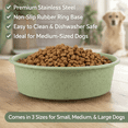 thumbnail image 4 of Premium Anti-Skid Stainless Steel Dog Bowl, Easy to Clean Pet Feeder by Pawpourri, 32.1 fl oz, Green, 4 of 8