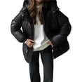 thumbnail image 2 of Womens Long Padded Jacket Coat - Midweight Long Parka Length Hooded Zipper Snow Winter Jackets for Women, 2 of 10