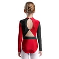 thumbnail image 4 of TSSOE Leotards for Girls Gymnastics Bodysuit Long Sleeve Ballet Dance One Piece Outfit Tank Unitard Burgundy 14, 4 of 5