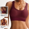 thumbnail image 4 of Hduncf Women Sports Bra Top Push Up Scoop Neck Fitness Support Workout Running Bras with Detachable Chest Pad Red XXL, 4 of 6