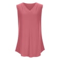 thumbnail image 6 of White Tank Top Women Womens Tank Tops Sleeveless Tops for Women Women's Solid Color V Neck Cover Strip Casual Blouse Pink XL, 6 of 8
