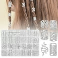 thumbnail image 2 of 220pcs Metal Pendant Hair Extension Rings DIY Long Braid Barrettes Decorative Dreadlock Wig Accessories Kit, 2 of 9