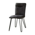 thumbnail image 5 of Acme Furniture Hosmer Side Chair (Set-2), Black Top Grain Leather & Antique Black Dining Room Furniture, 5 of 15