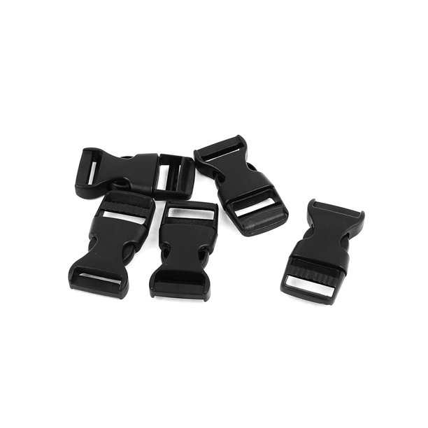 5pcs Black Plastic Pack Bag Side Quick Release Clasp Buckles for 15mm