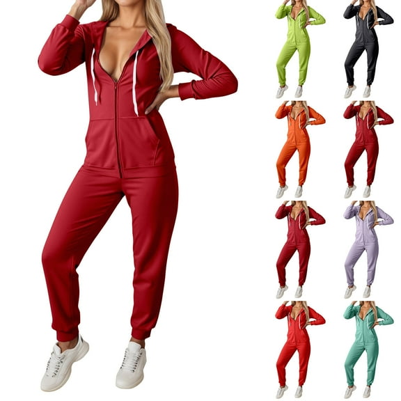 2 Piece Outfits Hooded Athletic Tracksuit Jogging Suit Set Women Tracksuit Jogging Sweat Suits 2 Piece Casual Outfit Athletic Suit Set Sweatsuit with Jogger Pants Lounge Sets with Pockets - Black