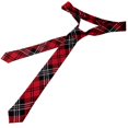 thumbnail image 3 of Toptie Unisex Black and Red Plaid Skinny 2" inch Necktie, 3 of 4