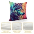 thumbnail image 4 of Orinice Wolf Graphic Decorative Cotton Linen Throw Pillow Cover for Home Couch Living Room Sofa, Square Pillow Case for Men Women Boy Girl, Indoor Outdoor Decoration, 1PC 22x22in, 4 of 5