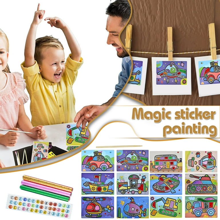 DIY Cartoon Magic Transfer Painting Crafts For Kids Arts And Crafts Toys  For Children Creative Learning Drawing Educational Toys