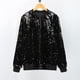 thumbnail image 4 of Moda mujer lentejuelas abrigo chaqueta de bombardero de manga larga con cremallera ropa de calle cas Tomshoo M, 4 of 7