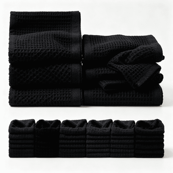 6 Pack Waffle Weave Cotton Kitchen Towels Highly Absorbent Reusable Dish Cloths for Household Drying Wiping and Daily Kitchen Cleaning