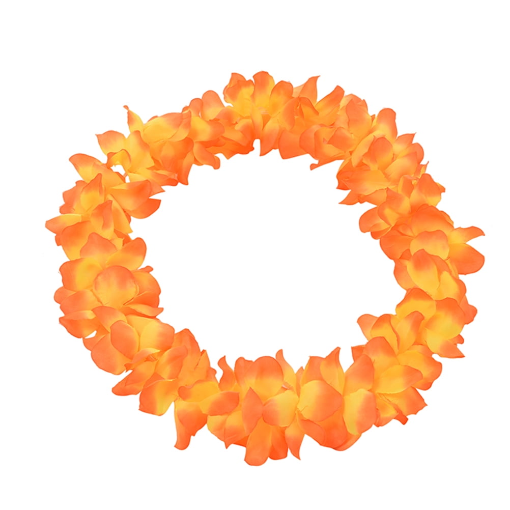 1pce Hawaiian Lei Garland Orange Tones Flower Wreath for Fancy Dress Party  Full