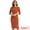 Caramel, variant on Elegant Boat Neck 3/4 Sleeves Midi Split Sheath Dress L White