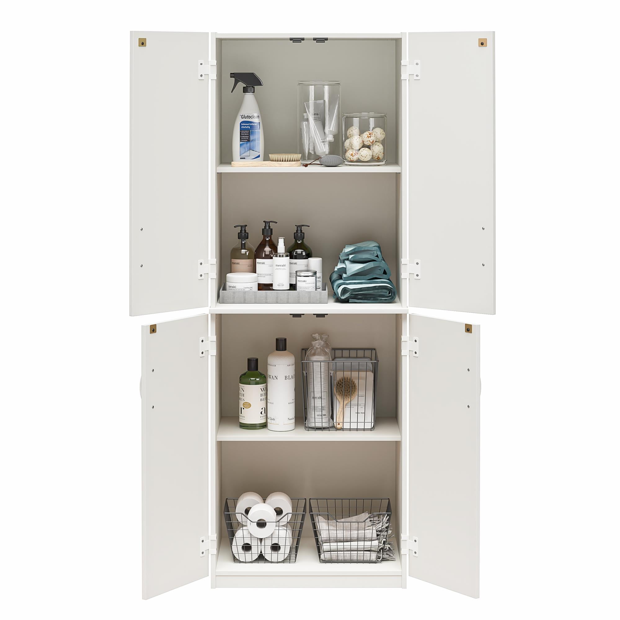 Mainstays 72" 4-Door Cabinet, White