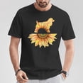thumbnail image 2 of Cocker Spaniel Sunflower Graphic Tee + Unisex Adult Cotton T-Shirt with Bright Floral and Dog Design, Comfortable Casual Gift for Pet Lovers and Nature Enthusiasts, Size 5XL, Color Black, 2 of 3