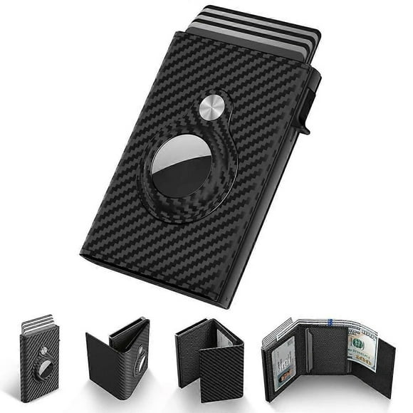SEMORID Airtag Wallet For Men Pop up Card Case, Leather Smart Wallet With Banknote CompartmentRFID BlockingMini minimalist