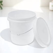 LOLIPPYY 3 Gallon Portable Plastic Bucket White Food Storage Pail with Handle for Cleaning Supplies