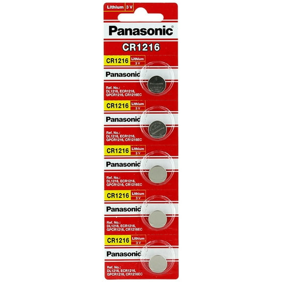 Panasonic CR1216 3 Volt Lithium Coin Battery (5 Batteries)