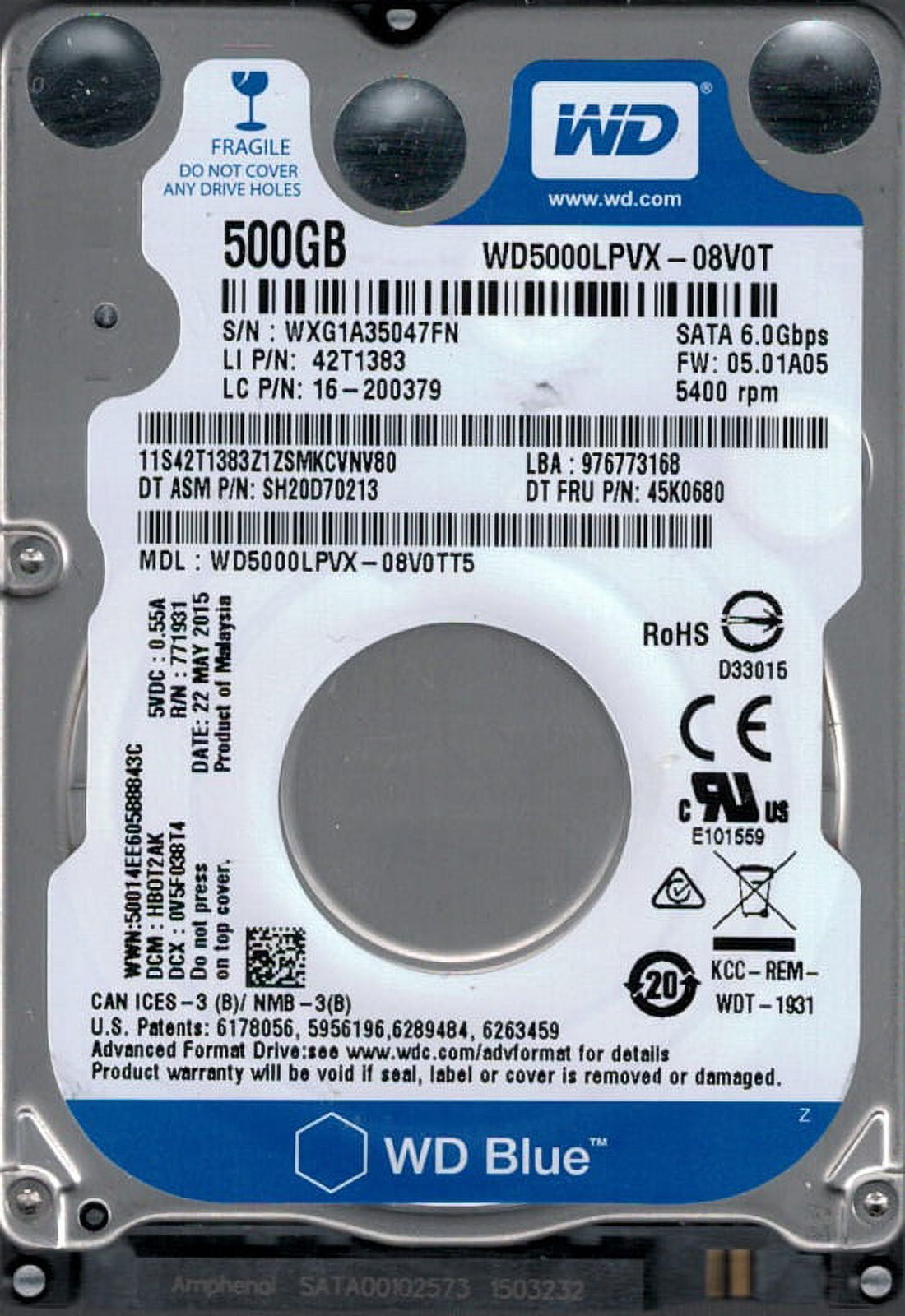 WD2500BVVT-28A26Y1 DCM: HEMTJHB WXJ1A Western Digital 250GB