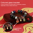 thumbnail image 4 of Pulsera de vidrio de colores, pulsera de animales de oro para tragar cinabrio, cuentas de Buda para hombres y mujeres, 4 of 5
