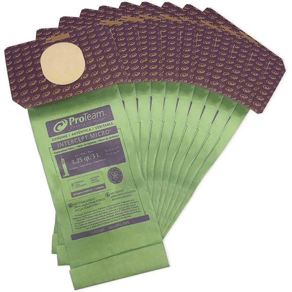 Replacement For ProTeam 103483 Intercept Micro Filter Bags with 3.25-Quart Capacity, 10-Pack of Vacuum Filter Bags