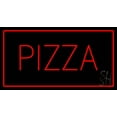 thumbnail image 1 of Red Pizza with Red Border Animated LED Neon Sign 20 x 37 - inches, Black Square Cut Acrylic Backing, with Dimmer - Bright and Premium built indoor LED Neon Sign for restaurant decor., 1 of 7