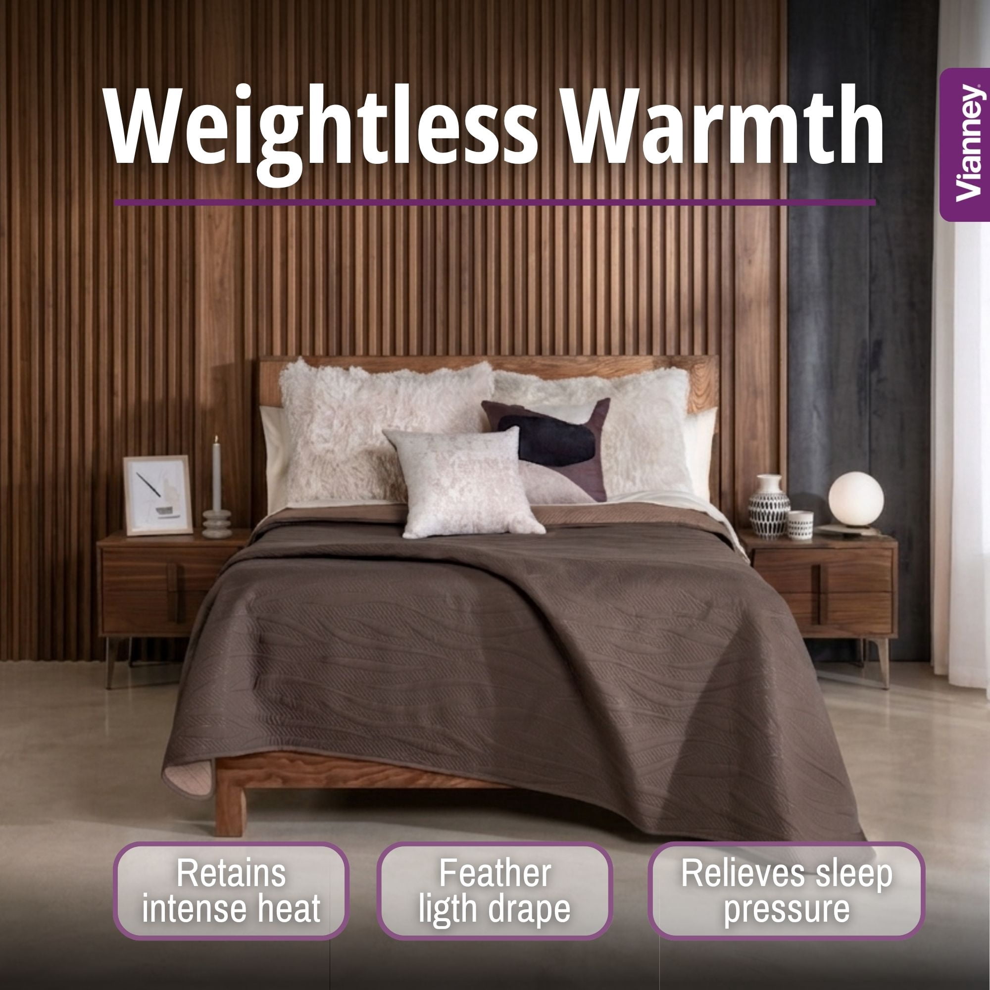 Vianney Comforter Twin Novo Coffee Lightweight and Soft Fleece Material Cozy Throw Year Round Comfort Bedding
