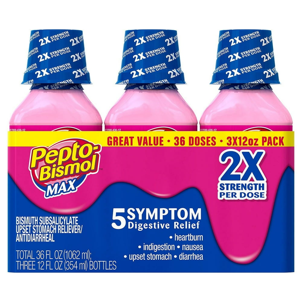 Pepto Bismol Max Liquid, 12 Fl Oz, 3 Ct