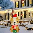 thumbnail image 3 of Christmas Inflatables Outdoor Decorations, 5FT Inflatable Xmas Bulldog, Lighted Blow Up Sitting Puppy Dog with Xmas Hat, Built in LED Lights, Light Up Holiday Winter Lawn Yard Garden Decor, 3 of 8