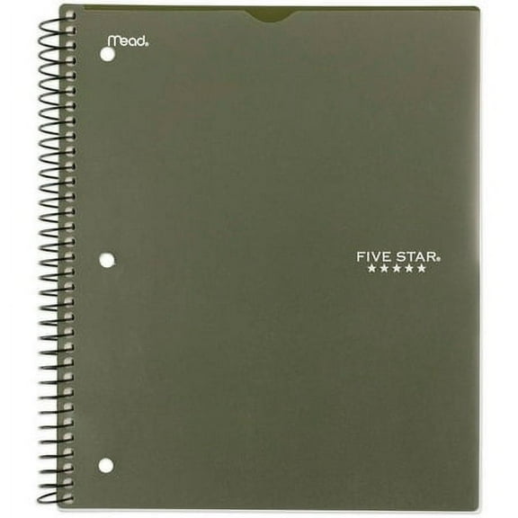 Spiral Notebook 3 Subject Wide Ruled Customizable Olive - Five Star