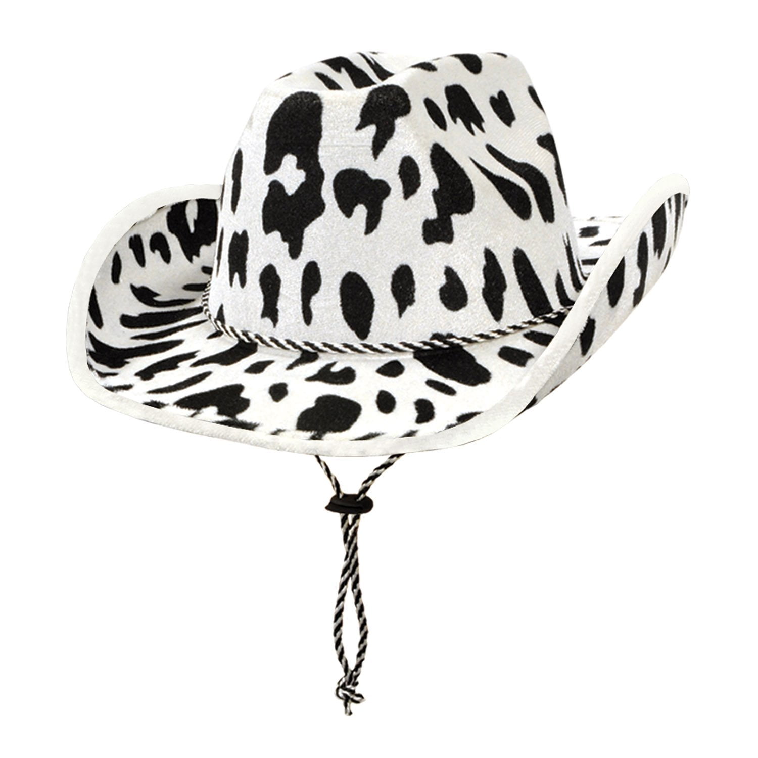 Rodeo Country Style GIFTEXPRESS 2-pack Cow Print Felt Cowboy Hat Black and White for Dress-up Party Unisex Western Accessories 