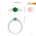thumbnail image 5 of ANGARA Round Lab Grown Emerald and Trapezoid Diamond Three Stone Engagement Ring for Women in 14K White Gold (Size-6mm) | May Birthstone, Anniversary, Jewelry Gift for Women | Lab-Grown Emerald Ring, 5 of 8