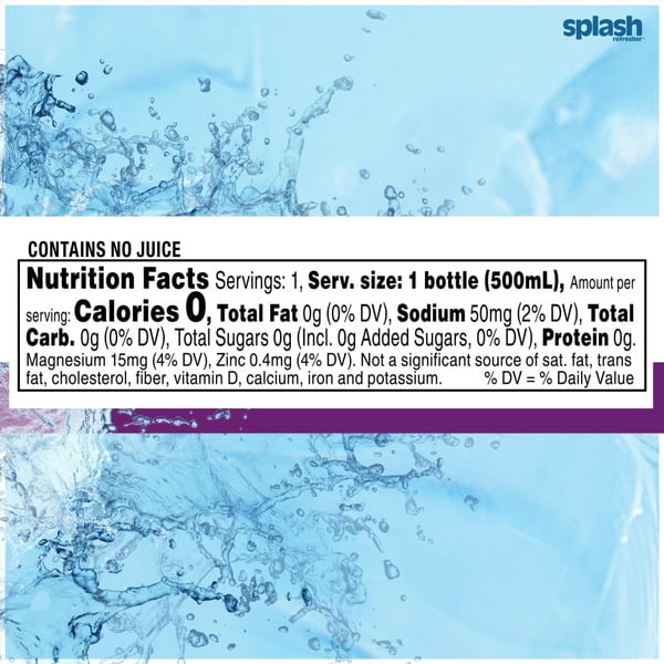 SPLASH Refresher Acai Grape Flavored Water, 16.9 fl oz Bottles, 24 Pack + Free Soda Can
