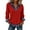Red, variant on Sweaters for Women Denim Lapel V Neck Buttons Closure Casual Long Sleeve Cable Knit Loose Pullover Sweater