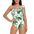 thumbnail image 4 of Daiia Cartoon Turtle Women's One Piece Swimsuits Personalized One Shoulder Swimwear Asymmetric Ruffle Bathing Suits-Small, 4 of 8