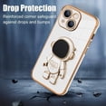 thumbnail image 3 of Compatible with iPhone 14 Case Astronaut Plating Electroplate Luxury Elegant Case Camera Protector Kickstand Shockproof Protective Corner Back Cover iPhone 14 Case -White, 3 of 10