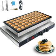 LIANQIAN 110V Mini Dutch Pancake Baker 1700W Commercial Electric Nonstick Waffle Maker Machine, 50 Pieces Poffertjes Pan for Home Kitchen Restaurant Snack Bar