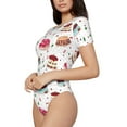 thumbnail image 2 of Haiem Birthday Cake Women's Crew Neck Short Sleeve Bodysuit Tops Stretchy Slim Basic-Medium, 2 of 9