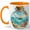 Orange, variant on Ocean in a Bottle Coffee Mug, Sailboat Seashell Coastal Beach Fantasy Design, 11 oz Ceramic Cup