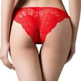 thumbnail image 4 of WTXUE Intimates | Waist Comfortable Hollow Ruffle Womens Low Bow Lace Underwear | 1 Piece Red L, 4 of 6